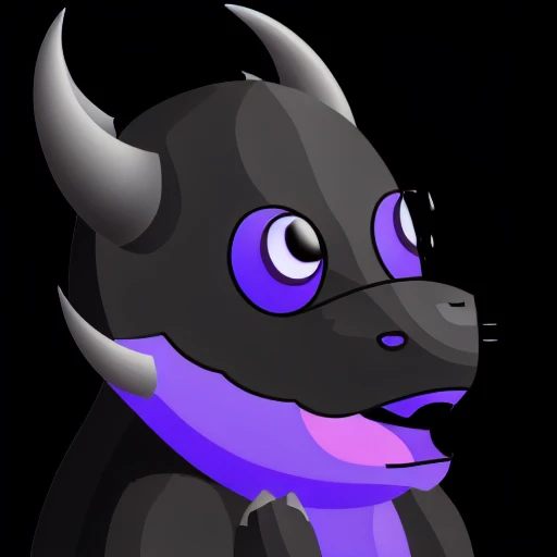 male focus, horns, open mouth, penis, purple underbody, one eye closed, purple eyes, black scales, canine penis, black jacket