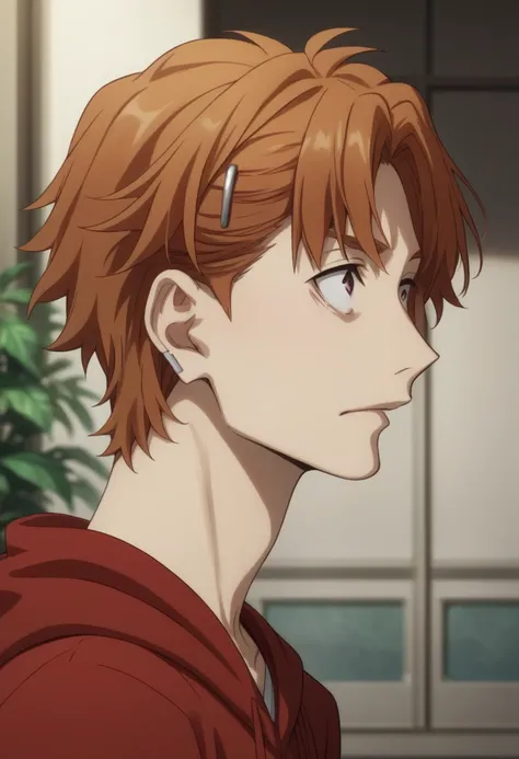 score_9, score_8_up, score_7_up, score_6_up, highly detailed, masterpiece, best quality,detailed,intricate details, amazing quality, best aesthetic, absurdres,source_anime,
Junichirou Tanizaki, orange hair, orange eyes,
hairclip,
red HOODIE, 1boy<lora:EMS-...