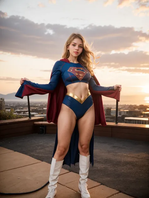 Photo, tv_Tiffany_Brighton_MXAI
BREAK
, wearing a supergirl costume, standing on a rooftop, windblown hair, sunset in the background,
BREAK, 8k uhd, dslr, soft lighting, high quality, film grain, Fujifilm XT3, (((Ultra-HD-details, Ultra-HD-detailed, Ultra-...