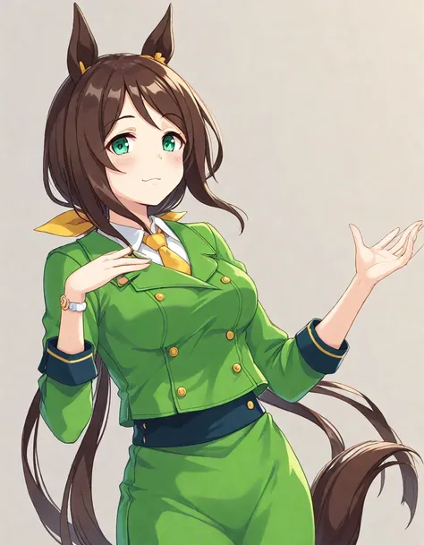 <lora:hayakawa_tazuna_XL-bf16-pony-v1:1>hayakawa tazuna, office lady,animal ears, tail,, BREAK score_9, score_8_up, score_7_up, BREAK  source_anime, best quality, masterpiece, uncensored,(clear eyes:1.2),(4 finger:0.5),zPDXLpg   ,  <lora:Hyper-SDXL-4steps-...