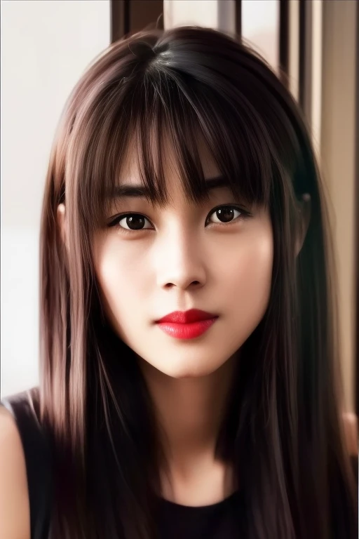 1girl, bangs, face focus, closed mouth, lips, looking at viewer, realistic, indoor, long hair, solo, 