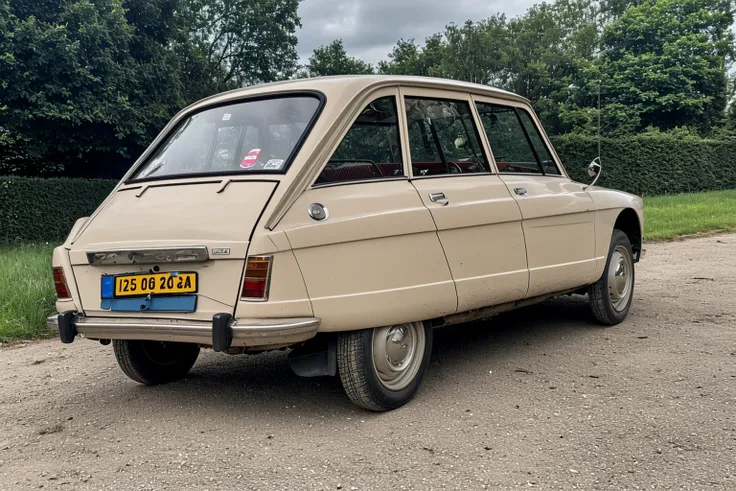 citroenami1970s, ground vehicle, car, vehicle focus, no humans, high detail photography, sharp focus