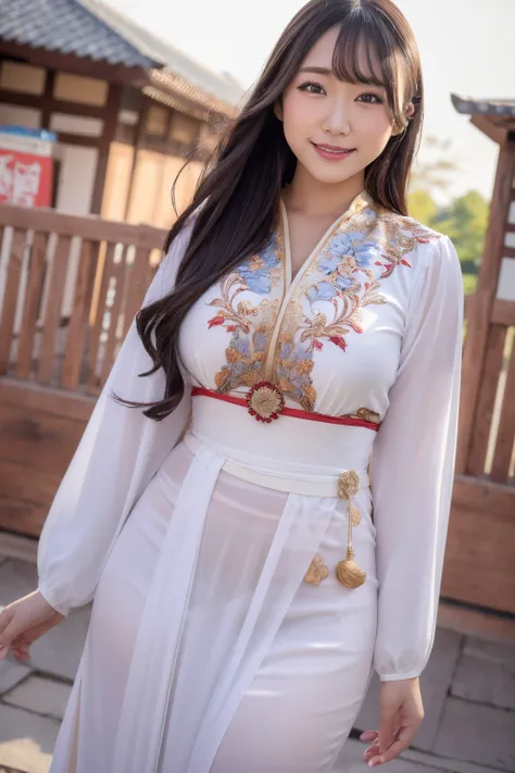 <lora:AVG_Himesaki Hana:0.8>,AVG_Himesaki Hana,Chong Kraben for Women (Thai traditional clothing for women),cowboy shot,smile,blush,outdoors,, edge quality,perspective silhouette,8k,best quality,masterpiece,extremely detailed,rule of thirds,photorealistic,...