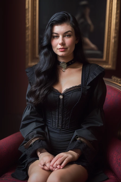 DEN_lucy_li,
(French Post card, wearing a Victorian steampunk dress sitting in a Victorian parlour house, glamour, Victorian, atmospheric Victorian steampunk:1.2),
bokeh, f1.4, 40mm, photorealistic, raw, 8k, textured skin, skin pores, intricate details  <l...