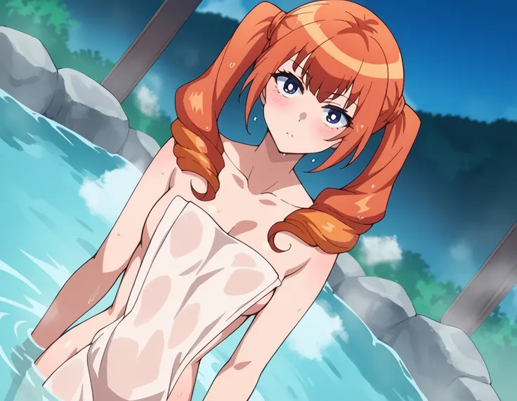 score_9, score_8_up, score_7_up, source_anime,
okaawise, <lora:okaa-wise-s1-ponyxl-lora-nochekaiser:1>,
wise, blue eyes, twintails, orange hair, drill hair, twin drills, white pupils, bright pupils,
nude, naked, 
outdoors, onsen, towel, naked towel, steam,...