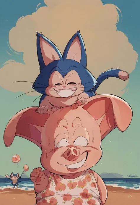 Oolong and Puar of Dragon Ball commision