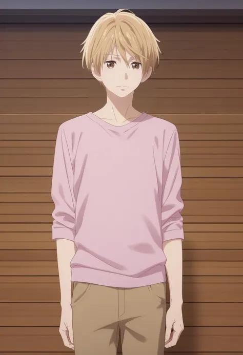 score_9, score_8_up, score_7_up, score_6_up, detailed,source_anime, male focus
yamamoto, blonde hair, brown eyes, pink shirt, brown pants<lora:EMS-404031-EMS:1.000000>