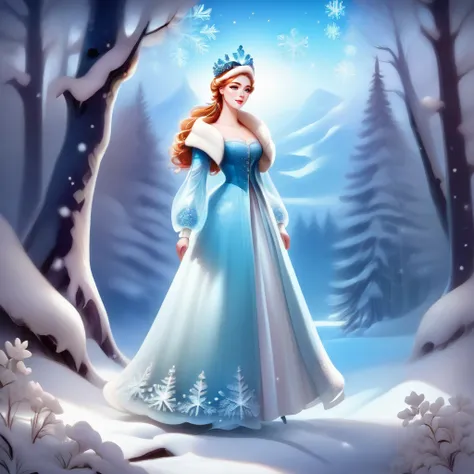 <lora:Pony Snow Princess v0.2:1>,
score_9,score_8_up,score_7_up,1girl with prominent eyes,standing in a snowy winter forest,snowflakes gently falling on her,trees heavily laden with snow,expression of serene determination,wearing warm,stylish winter attire...