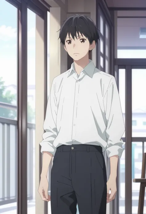 score_9, score_8_up, score_7_up, score_6_up, detailed, ,source_anime, male focus, kazuomi inui, black hair, brown eyes, 1boy, male focus, solo, kazuomi inui, black hair, brown eyes, school uniform, black pants, white shirt<lora:EMS-404099-EMS:1.000000>