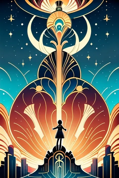 1girl, solo, Fantasy Art Deco