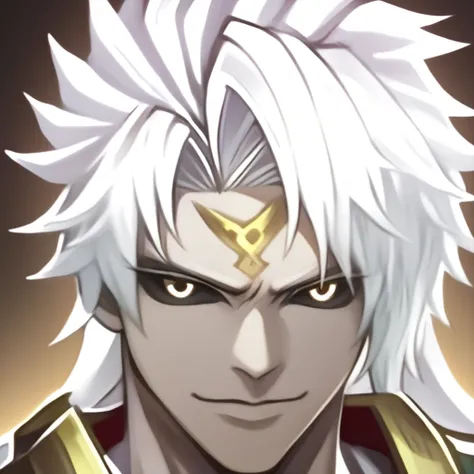 male focus, looking at viewer, long hair, spiky hair, white skins, black sclera, golden eyes, Kuro Mujou_Onmyoji