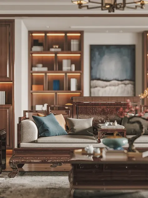 New Chinese style interior design - SeaArt AI Model
