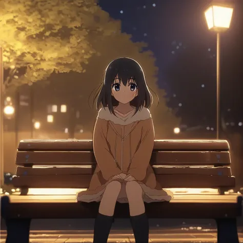 Wooden bench (warm anime)