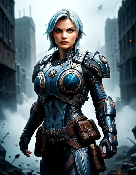 score_9, score_8_up, score_7_up,
eula wearing ((c0g)) power armor,blue hair,
holding assault riffle, heroic pose,
apocalyptic background, science fiction,
 <lora:cog_armor:0.9>