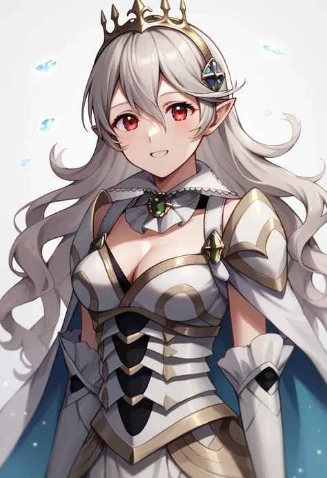 score_9,score_8_up,score_7_up,<lora:fire_emblem_all_v1:1>,1girl, blue_trim, brooch, cleavage, commentary_request, corrin_(female)_(fire_emblem), corrin_(female)_(silent_bloodline)_(fire_emblem), corrin_(fire_emblem), crown, dragonstone, gauntlets, gold_tri...