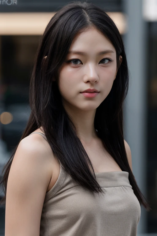 masterpiece, best quality, ultra-detailed, ultra high res, (photorealistic:1.4), raw photo, (realistic:0.2), 8k HDR, realistic lighting, 1girl, solo, looking at viewer, asymmetrical hair, (detailed pores), (detailed skin textures), (detailed face), (simple...