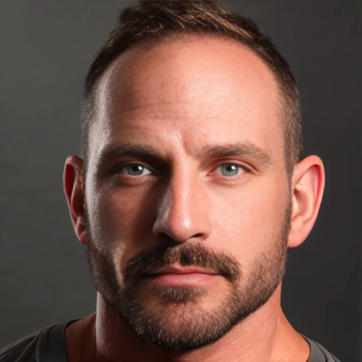 (portrait:1.2), close-up, (straight-on:1.2), <lora:backlight_slider_v10:1>, absurdres, <lora:SamuelColt:0.85>, samuelcolt, facial hair, (muscular male:1.1), grey background, tank top