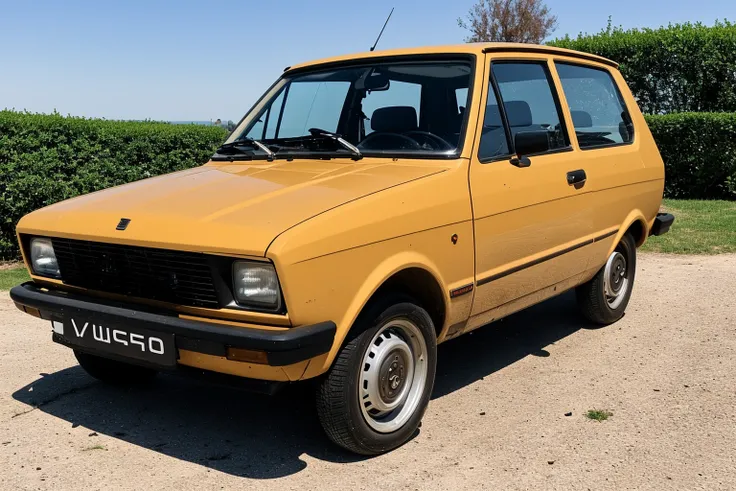 yugo45, ground vehicle, car, vehicle focus, no humans, high detail photography, sharp focus