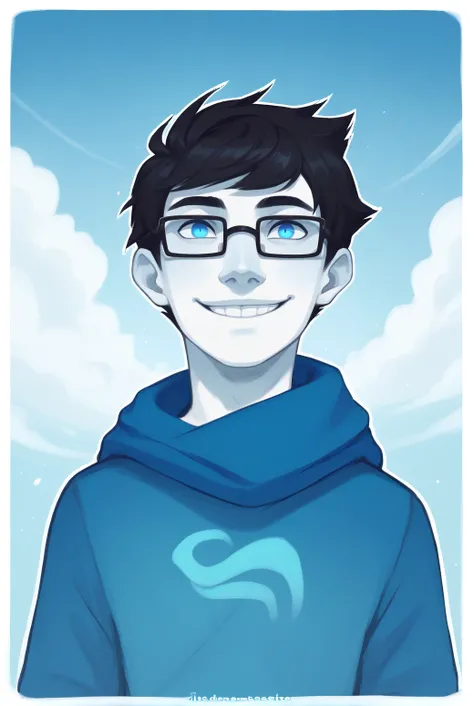 , , score_9, score_8_up, score_7_up, masterpiece, , line art, portrait, cartoon, white outline, <lora:Expressive_H:0.45> Expressiveh , solo , , <lora:John_Egbert:0.8>, 1boy, male, black hair, short hair, blue eyes, john egbert, glasses, godtier, smile , l...