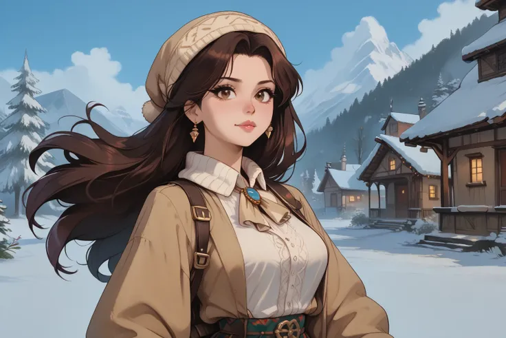 score_9, score_8_up, score_8, vibrant colors, highly detailed, a girl looking at Snowy Alpine Village with Timber Houses ADDBASE
ADDROW
1girl, solo, from side, happy, floating hair, <lora:MKTFv2-PD:1> ADDCOL