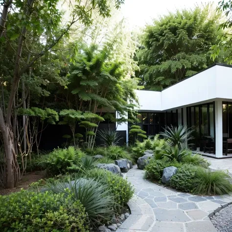 The back garden of the villa