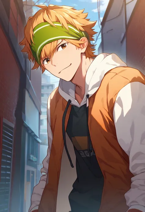 1boy, male focus, 
<lora:Character - Kenka Bancho Otome - Totomaru Minowa:1> totomaru, blonde hair, green headband, brown eyes,
((zPDXL)), score_9_up, score_8_up, score_7_up, score_6_up, score_5_up, score_4_up, best quality, amazing quality, best aesthetic...