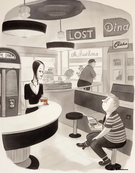 The New Yorker Cartoons - Charles Addams Style - SDXL 1.0