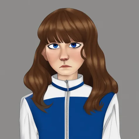 Sophie Walten, 1 girl, blue and white jacket, brown hair