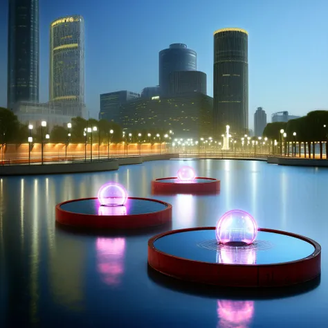 platform, water, light, outdoors, city