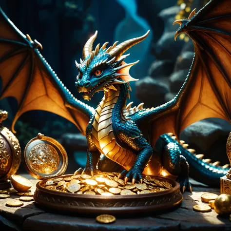 Skin Textures, High Resolution, High-Resolution Image, Cinematic, detailerlora, dragon, guarding treasure, cinematic still detailerlora, dragon, guarding treasure . emotional, harmonious, vignette, 4k epic detailed, shot on kodak, 35mm photo, sharp focus, ...