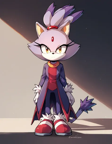 score_9, score_8_up, score_7_up, score_6_up, score_5_up, score_4_up,  <lora:Senshion210:0.9> senshion, Blaze the cat, standing, looking at viewer, expressionless