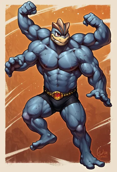 score_9, score_8_up, score_7_up, score_6_up, score_5_up, source_furry, sfw, 1boy, solo, muscular, machamp, 4arms, four arms, bara:0.5, full-length portrait, simple background, power belt, detailed digital painting, realistic, <lora:CHARACTER_Machamp:0.8>, ...