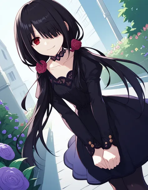 score_9, score_8_up, score_7_up, source_anime,
kurumitokisaki, <lora:kurumi-tokisaki-lightnovel-ponyxl-lora-nochekaiser:1>,
kurumi tokisaki, black hair, red eyes, long hair,
long sleeves, dress, pantyhose, hair over one eye, black dress, black pantyhose, p...