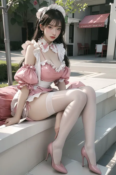 Pink patent leather maid