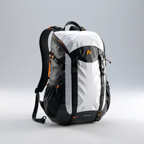 Backpack, black strap, waterproof, UV,Individual object,a computer rendering,white_background,octane render,morphyrichards {masterpiece},{best quality},highres,8k,wlop,stunning,much detail,UHD,