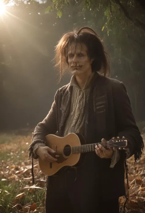 score_9, score_8_up, score_7_up, source_photo, photography, realistic,
billybutcherson, playing acoustic guitar in a grassy meadow, autumn leaves, warm lighting, lens flare, golden hour, Kodak Motion Picture Film Style