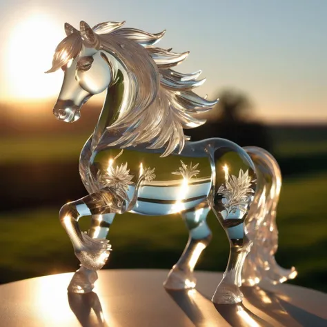 Fine-Cut Glass horse in the sunshine