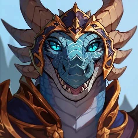 score_9, score_8_up, score_7_up, score_6_up, score_5_up, score_4_up, rating explicit, source furry BREAK
male, dracthyr, warcraft, dragon, mythological creature, western dragon, happy, open smile, blue eyes, unusual pupils, slit pupils, facial spikes, faci...