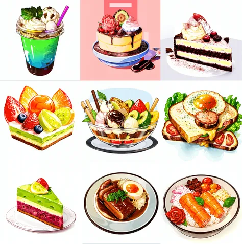 HEZI,_come and enjoy your food! (Hand-drawn version)<HEZI_快来享受美食吧!(手绘版本）>