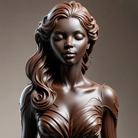 made of chocolate, detailed woman,