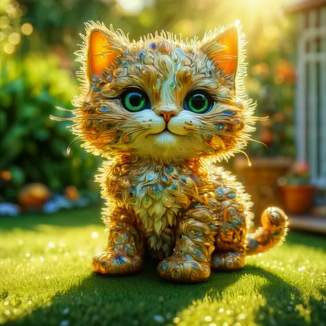 masterpiece, intricate detail, 8K, HDR, 

A cartoon kitten in the garden. Sunlight and shadow.

<lora:DotDotDot_CE_SDXL-01:0.5> DotDotDotCE