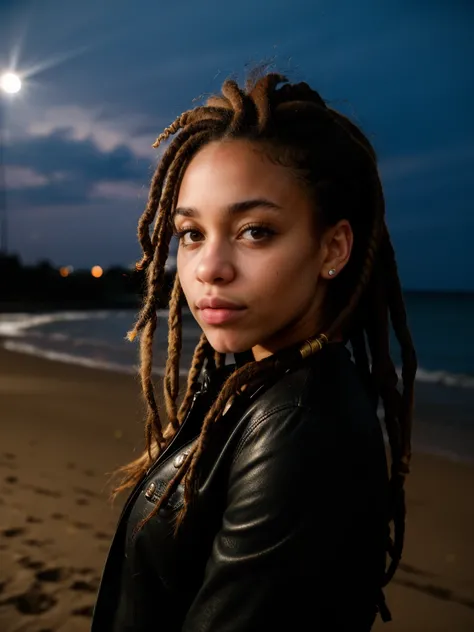 RAW photograph, tv_Kiffany_Washington_MXAI
BREAK
, happy expression, wearing a (((real-bioluminescent-glowing-style))) on the beach at night, midnight,
 BREAK, 8k uhd, dslr, soft lighting, high quality, film grain, Fujifilm XT3, (((Ultra-HD-details, Ultra-...