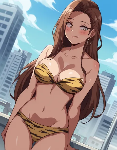 score_9, score_8_up, score_7_up, source_anime, <lora:risa-hamazaki-ova-ponyxl-lora-nochekaiser:1>, risa hamazaki, long hair, brown eyes, brown hair, large breasts,, <lora:lum-cosplay-ponyxl-lora-nochekaiser:1>, lumcosplay, navel, cleavage, swimsuit, bikini...