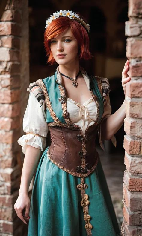 score_9, score_8_up, score_7_up, BREAK, zy_shani, 1girl, short hair, red hair, jewelry, freckles, portrait, realistic, photo, real hair, detailed skin, medieval fantasy, porch, sunny, highly detailed, detailed skin, depth of field, film grain, <lora:zy_Sha...