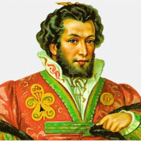 Pushkin, Russian playing card portrait