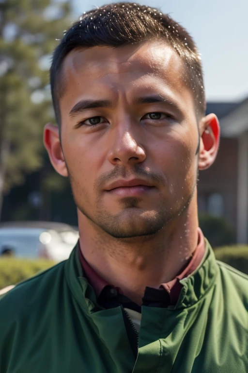 (photo_realistic:1.3),best quality,highres,ultra details,masterpiece,8K,UHD,close up,
1boy,QJ_Person,looking at viewer,30 years old,handsome rugged face,crew cut,facial_hair,short hair,black_hair,black_eyes,
