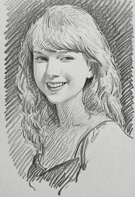 <lora:Pencil_Sketch-06R:1>pencil sketch of Taylor Swift smiling