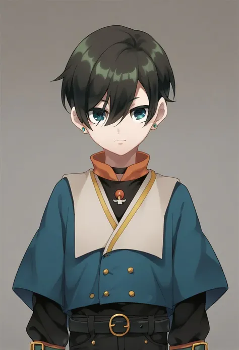 score_9, score_8_up, score_7_up, source_anime, highly detailed, 
jackmouton, 1boy, male focus, solo, jewelry, earrings, blue eyes, black hair, looking at viewer, ring, belt, pants, black pants, hair between eyes, long sleeves, capelet,