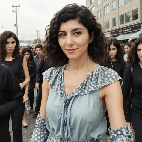 professional absurdres intricately detailed sharp focus photograph of
(Ebru Kaymakçı:1.1) with a wry smile and short wavy haircut and a thin face walking towards the viewer on a crowded sidewalk filled with undead pedestrians,
<lora:Ebru Kaymakçı:0.8>,
 <l...