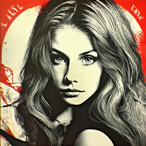 an underexposed creation by Shepard Fairey of a lady